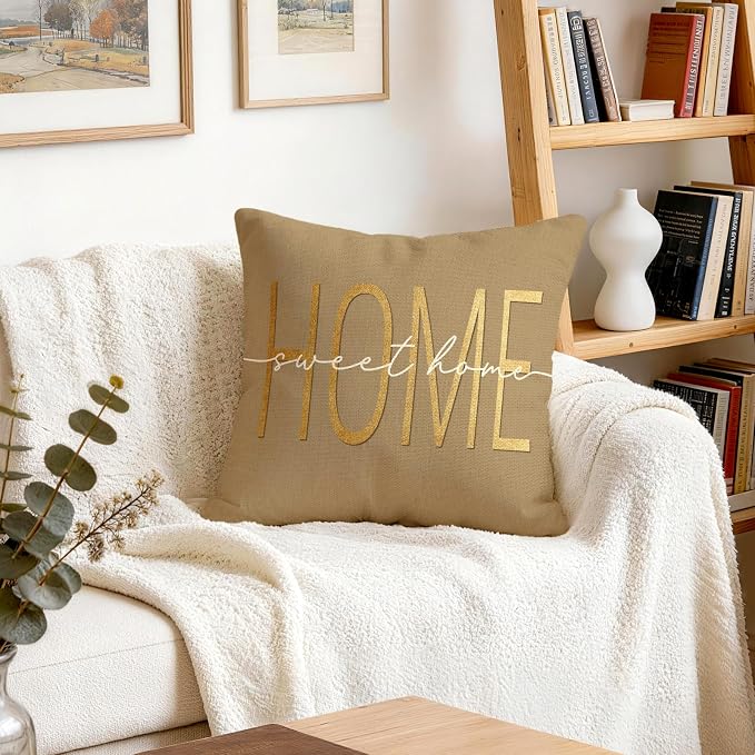OBSEDE Inspirational Beige Marble Decorative Throw Pillow Covers 18 × 18 in - Image 8