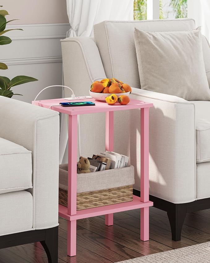 TUTOTAK End Table with Charging Station, Small Side Table with Outlets - Image 4