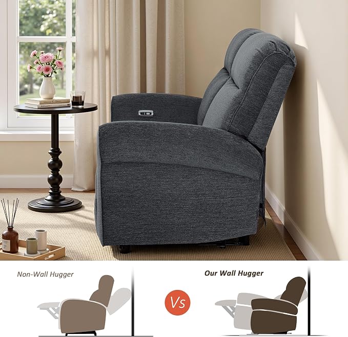 MCombo 64.6" Wall Hugger Power Loveseat Recliner Sofa - Image 5