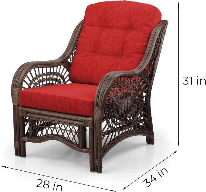 Malibu Lounge Living Accent Armchair Natural Rattan Wicker Handmade Design - Image 2