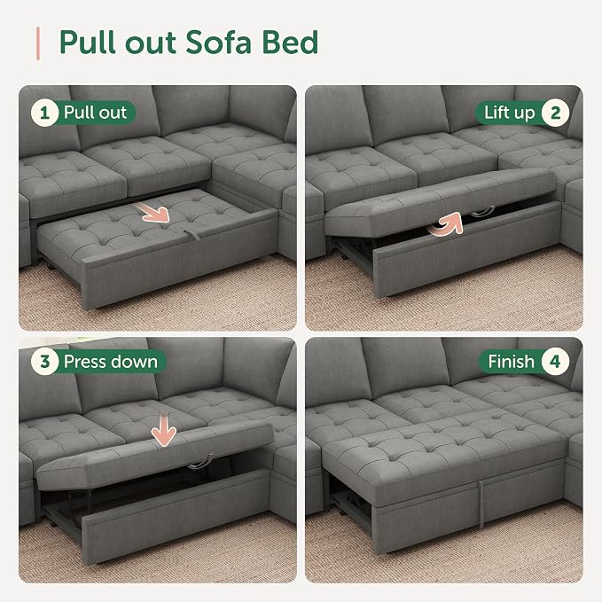 HONBAY Modular Sectional Sleeper Sofa - Image 6