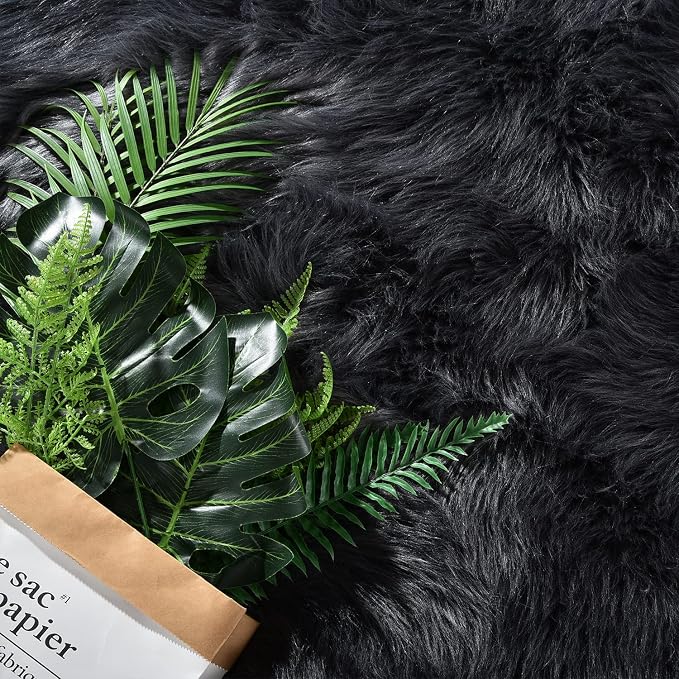 Latepis 4x6 Shag Dark Grey Faux Fur Sheepskin Rug Bedside Plush Rugs Washable - Image 5