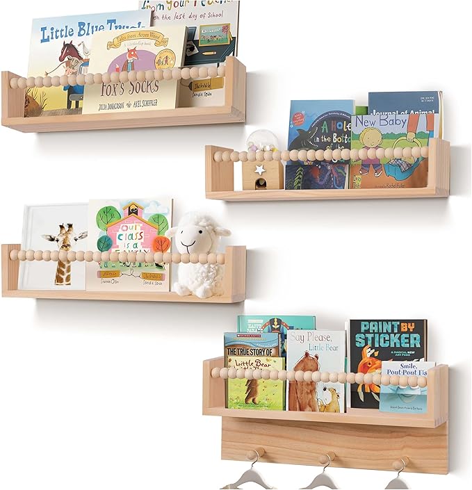BOMID Wall Bookshelves, Nursery Shelves, Floating Book Shelves by Unknown