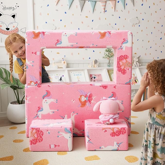 MeMoreCool Modular Kids Couch, Glow Play Toddler Couch - Image 2