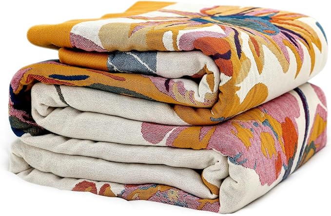 LUTBM Queen Throw Blanket for Bed 100% Cotton Boho Breathable Soft Quilt by LUTBMFindYourFreeSpiritatHome