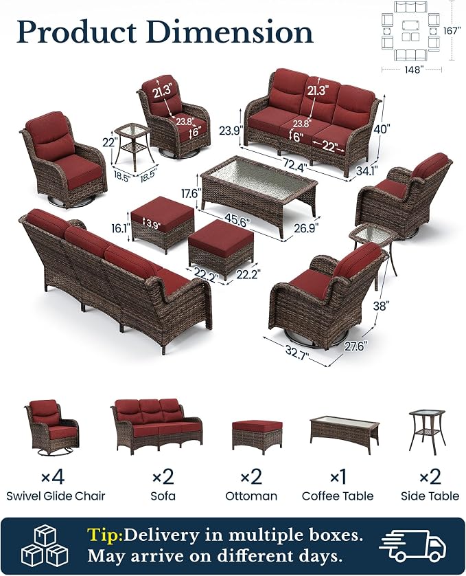 HILLGA 11-Piece Luxury Patio Furniture Set - Image 2