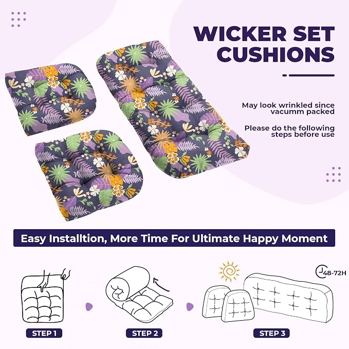 DANGHOOGY Wicker Chair Cushions, Waterproof Outdoor Loveseat Cushions - Image 6