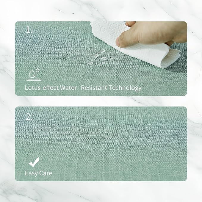 BALCONY & FALCON Placemats Set of 6 Faux Linen Cloth Place Mats Washable - Image 3