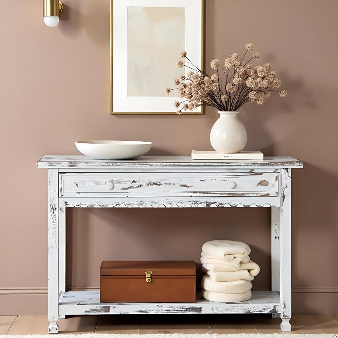Alaterre Furniture Rustic Country Cottage Console Table - Image 5