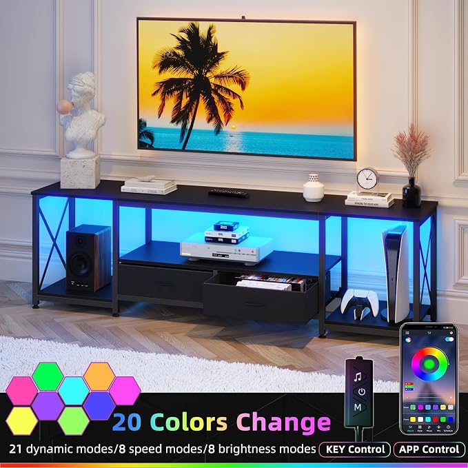 GYIIYUO TV Stand with Fabric Drawers - Image 4