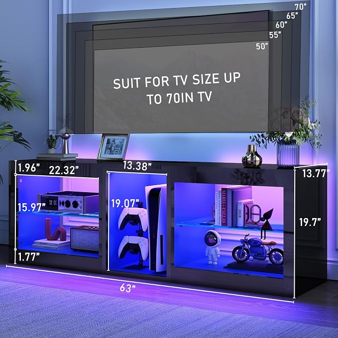 chartustriable LED TV Stands W/Power Outlet - Image 8