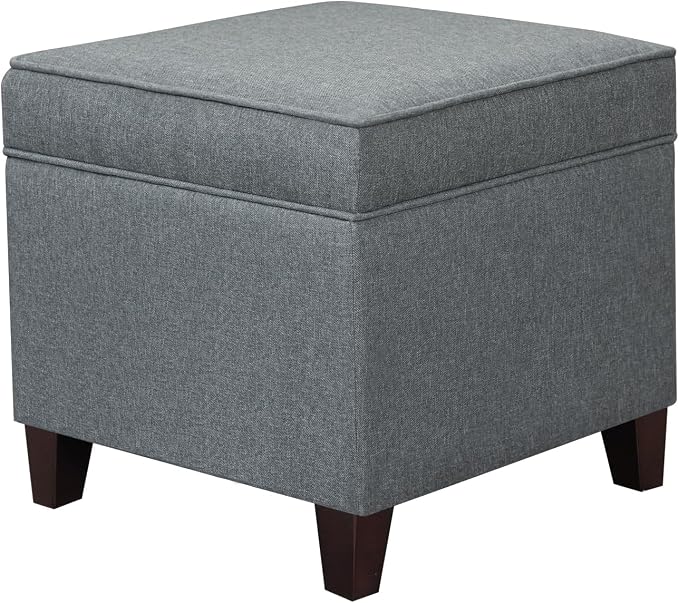Adeco Chest and Footrest-Square Seat Storage Bench Ottoman by Adeco
