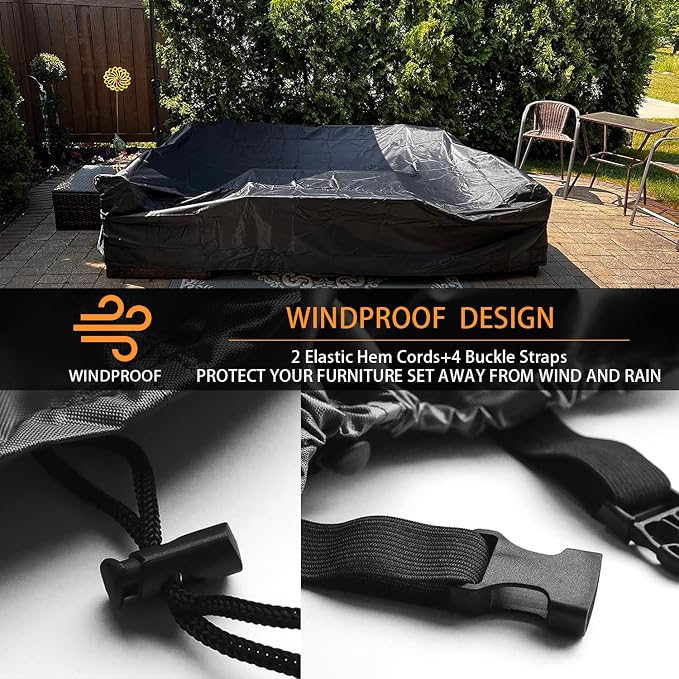 Patio Furniture Set Cover Outdoor Sectional Sofa Set Covers Outdoor Table and - Image 2