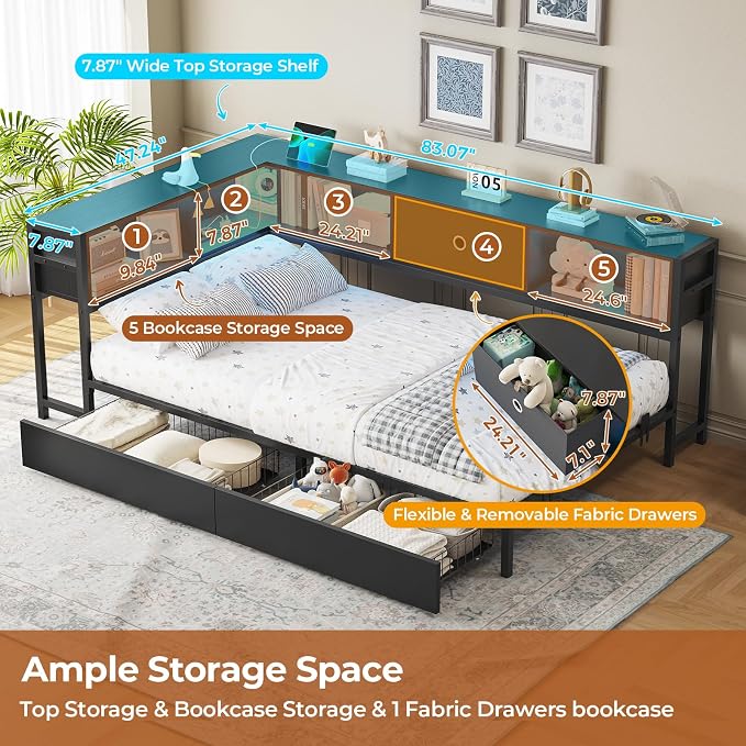 DICTAC Twin Corner Bed Frame - Image 5