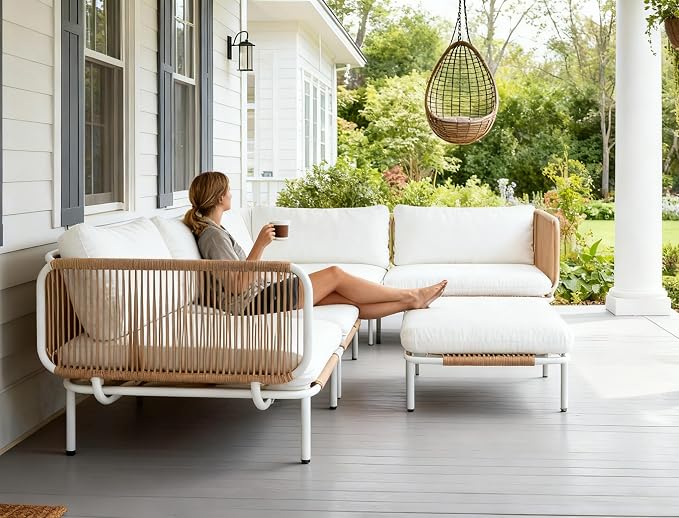 Crestlive Products Outdoor Oversized Loveseat Set, Patio Conversation Sets - Image 2