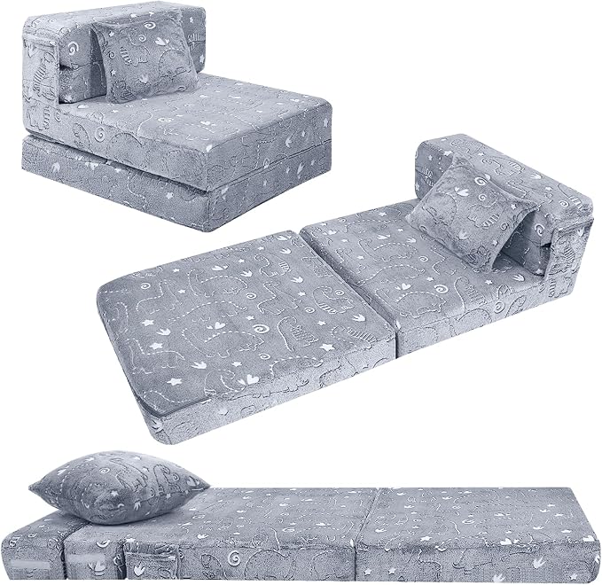 MeMoreCool Kids Floor Mattress Glow in The Dark, Convertible Sofa Couch by MeMoreCool