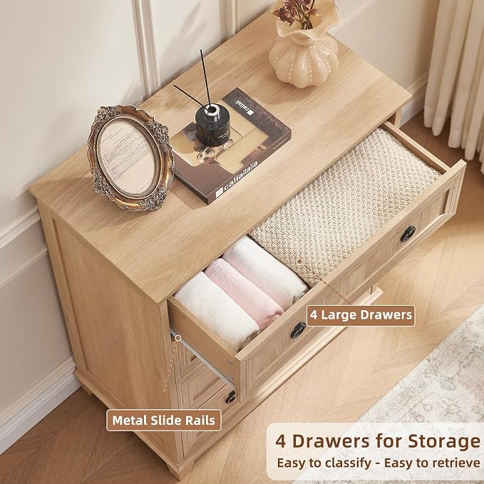 Joaxswe Farmhouse 4 Drawer Dresser - Image 9