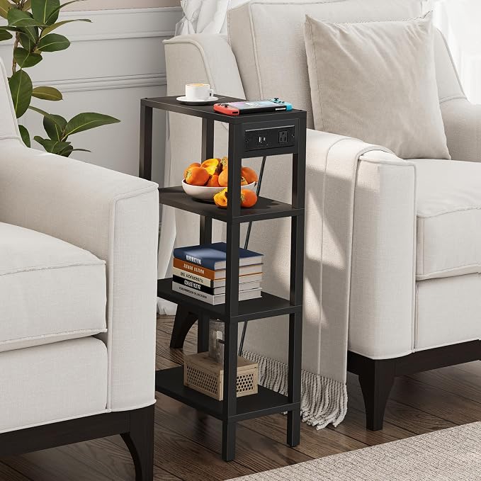 TUTOTAK Narrow Side Table with Charging Station, Small End Table with USB Ports - Image 5