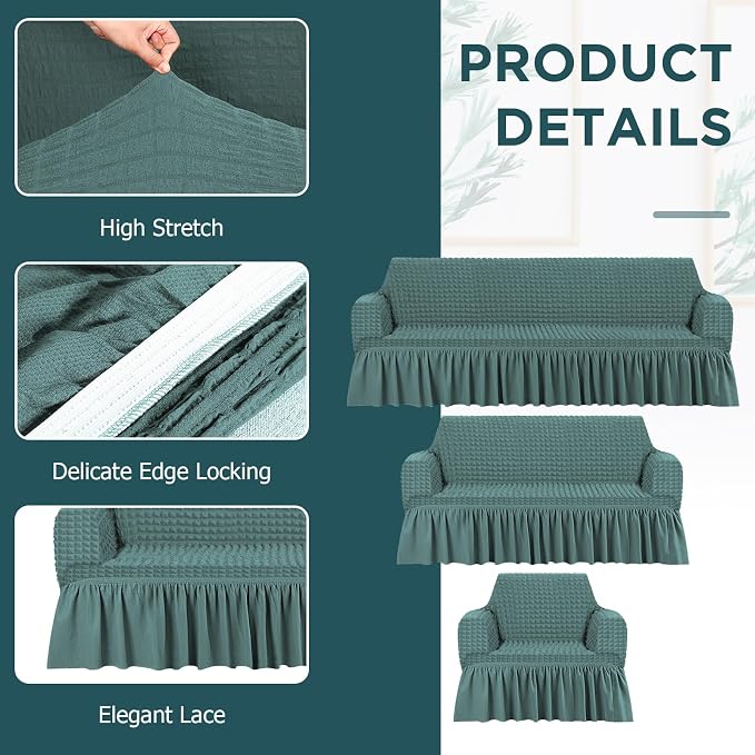 Fanfanwin 3 Pcs Sofa Slipcover Set - Image 4