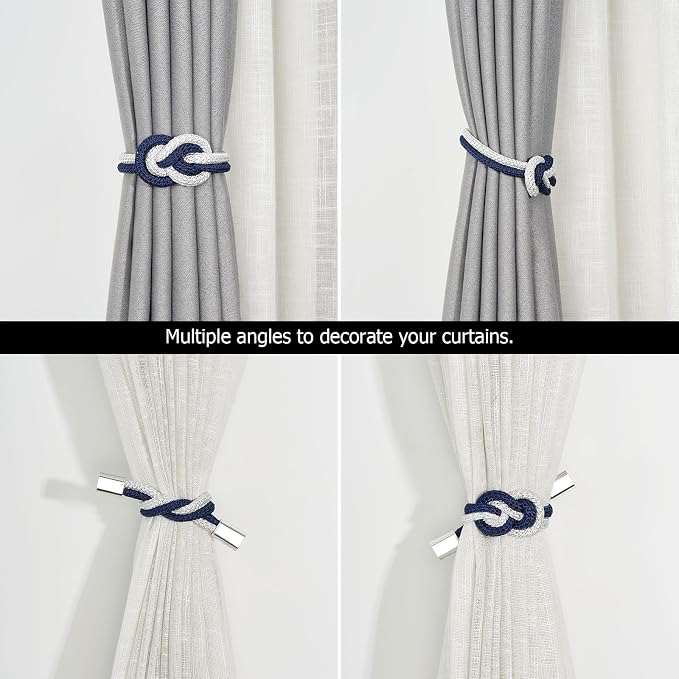 NICEEC 2 Pack Mini Magnetic Curtain Tiebacks Nordic Simple Style Drape Tie - Image 5