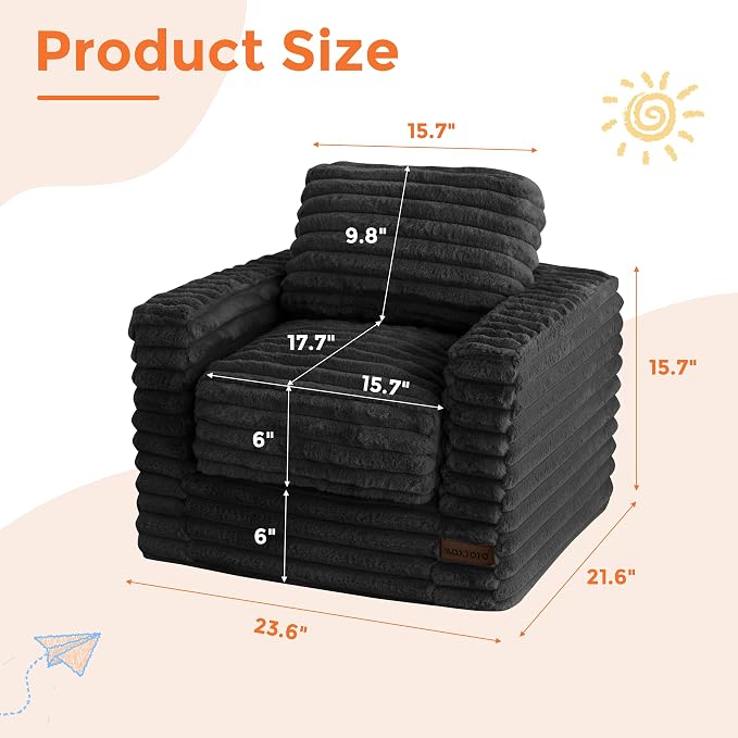 MAXYOYO Kids Bean Bag Chair, Comfy Faux Fur Bean Bag Sofa - Image 2