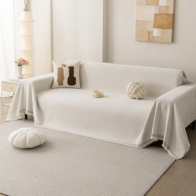 DREAMINGO Modern Chenille Couch Cover Blanket Washable Sofa Covers by DREAMINGO