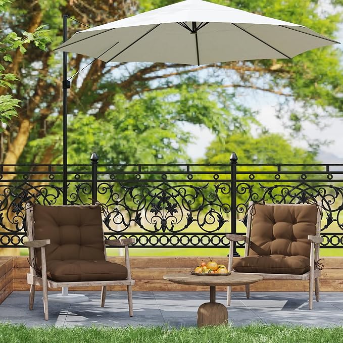 Outdoor Chair Cushions Set of 2, High Back Soft Seat Pad - Image 2