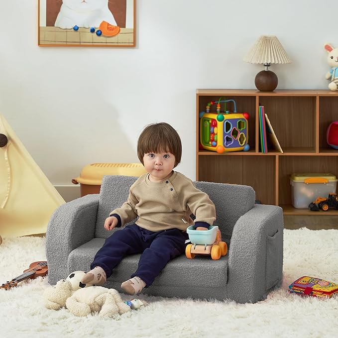 Toddler Couch, 2-in-1 Toddler Chairs Comfy 1-3 Years Old, Toddler Chair - Image 2