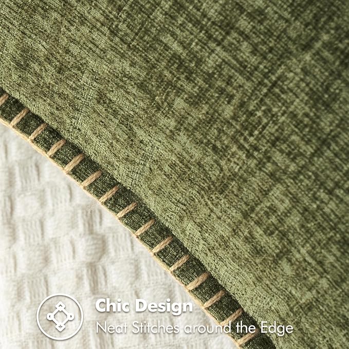 MIULEE Pack of 2 Couch Throw Pillow Covers 18x18 Inch Olive Green Farmhouse - Image 2