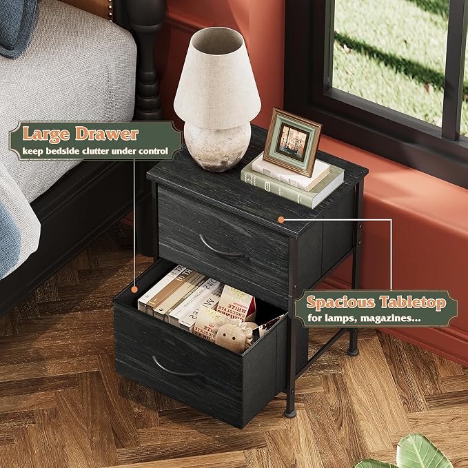 WLIVE Night Stand Set 2, Nightstand - Image 4