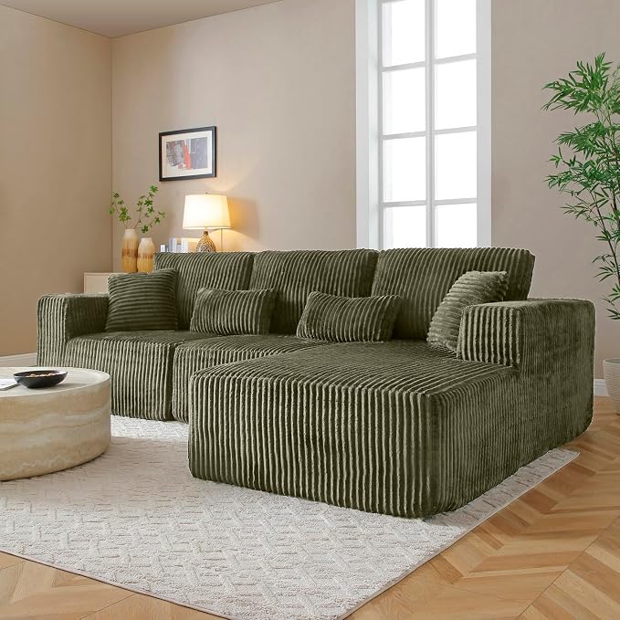 110" Cloud Sectional Couch, Modular Sectional Sofa - Image 4