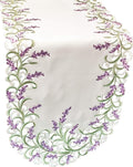 Embroidered Purple Embroidered Lavender Lilac Table Runner, Dresser Scarf by LinensArtandThings