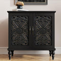 ARTPOWER Accent Cabinet with 2 Doors, Vintage Carved Wood Storage Cabinet by PowerofArtBetterforLife