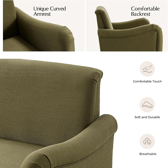EcoHarbor Living 50.5" Mid-Century Modern Couch, Upholstered Sofa - Image 6