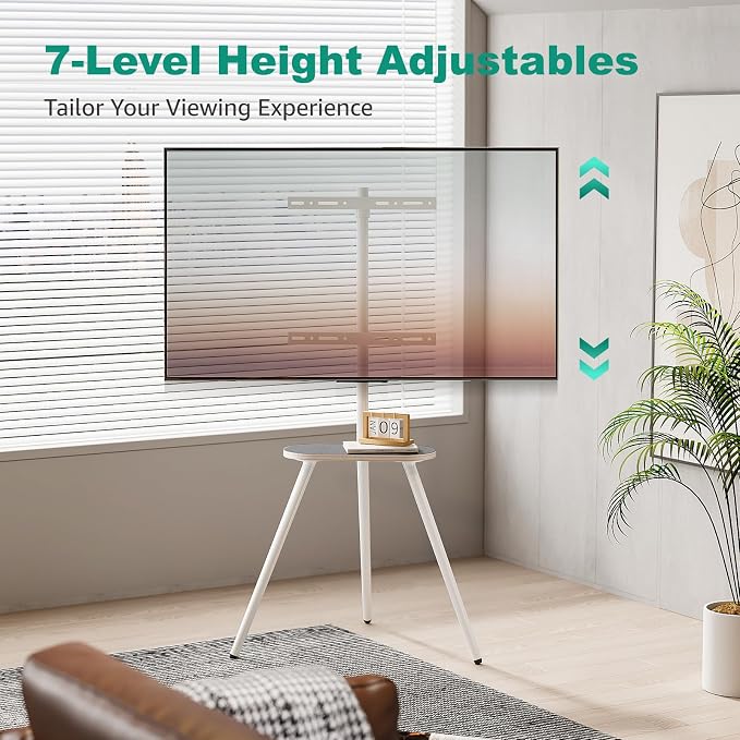 White Metal Tripod Easel TV Stand - Image 4