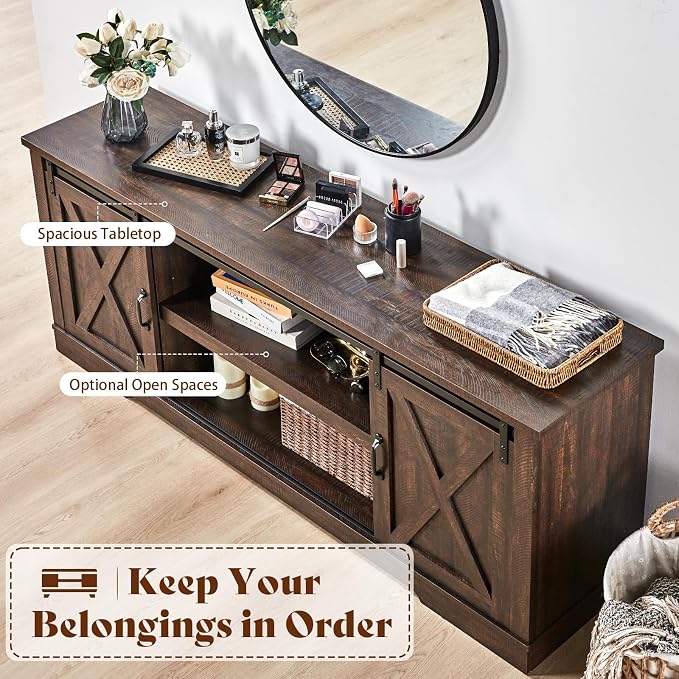 AMERLIFE 66" Farmhouse TV Stand - Image 5