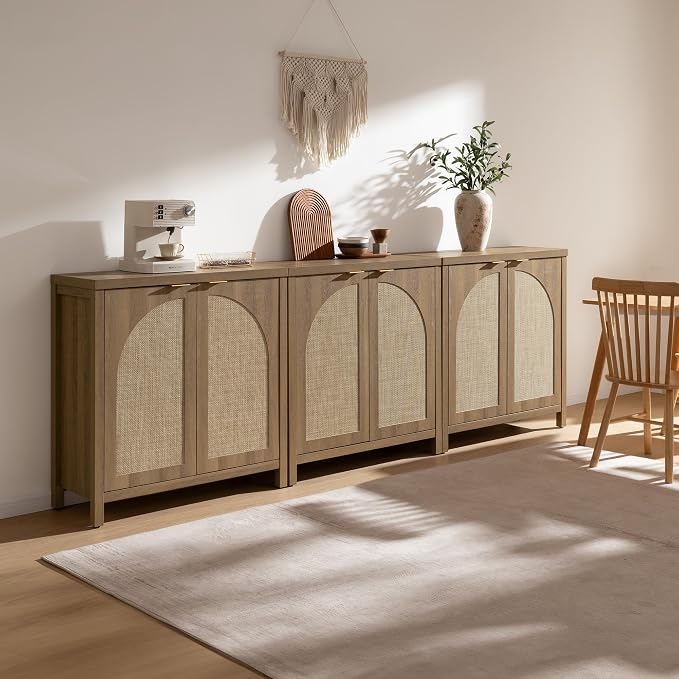SICOTAS 102" W Rattan Sideboard Buffet Cabinet - Image 3