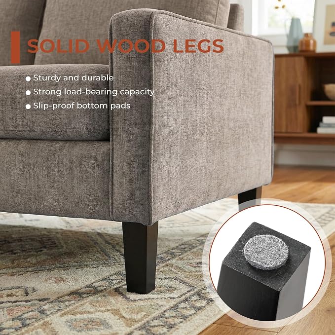 TLSUNNY Mid-Century Accent Chair, Modern Upholstered Chenille Armchair & Padded - Image 5