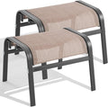 ONBRILL Outdoor Ottoman Set of 2, All Weather Outdoor Foot Stool by ONBRILL