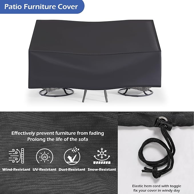 Wumiokio Patio Furniture Sets, 3 Pieces Wicker Outdoor Furniture - Image 7