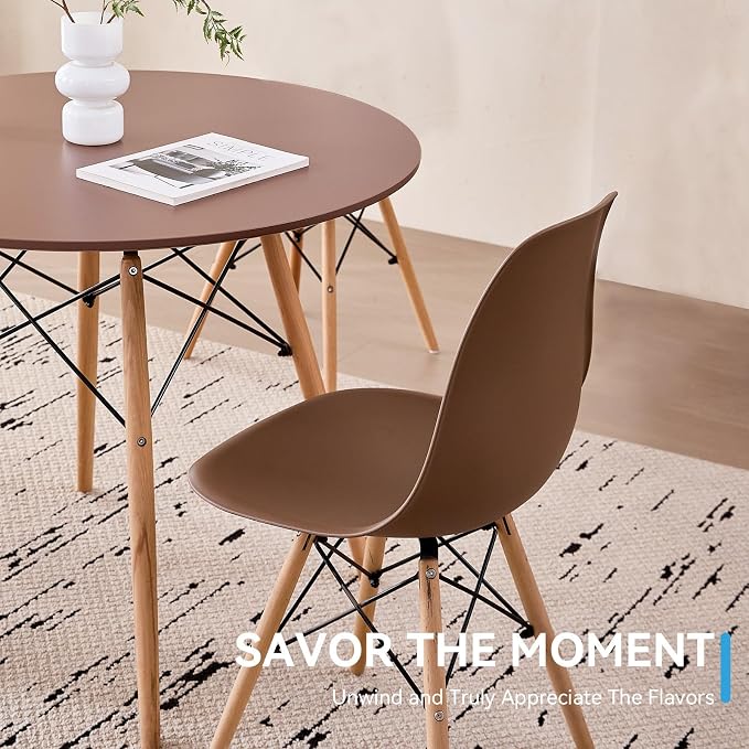 5-Piece Round Dining Table Set, Small 31.5" Kitchen Table Chairs Set of 4 Space - Image 8