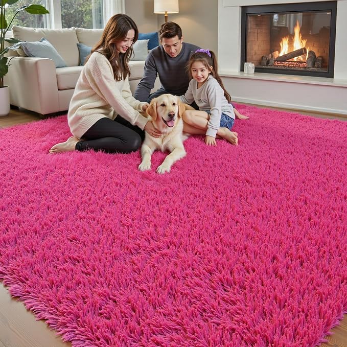 Area Rugs 9x12 Living Room, Shaggy Carpet Soft Plush Furry Bedside Rug Large - Image 3