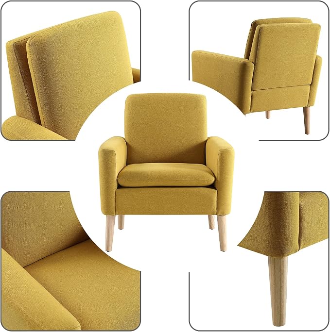 Set of 2 Accent Chairs Living Room Modern Arm Chair Comfortable Fabric Comfy - Image 5