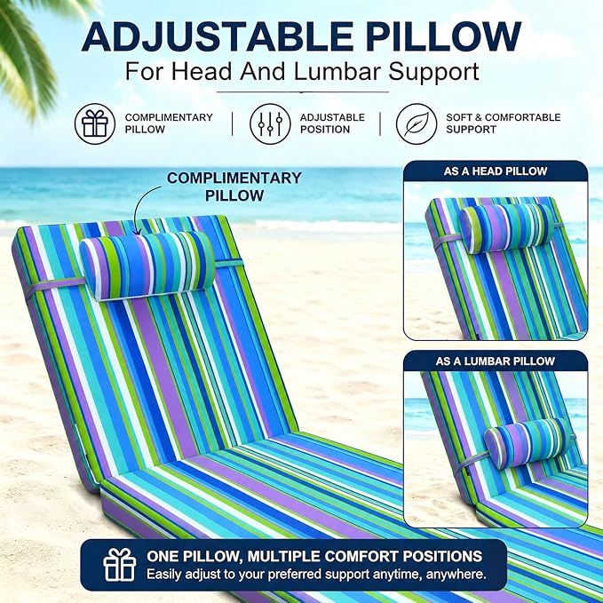 Chaise Lounge Cushion for Outdoor Furniture, Waterproof, Fade-Resistant and - Image 5