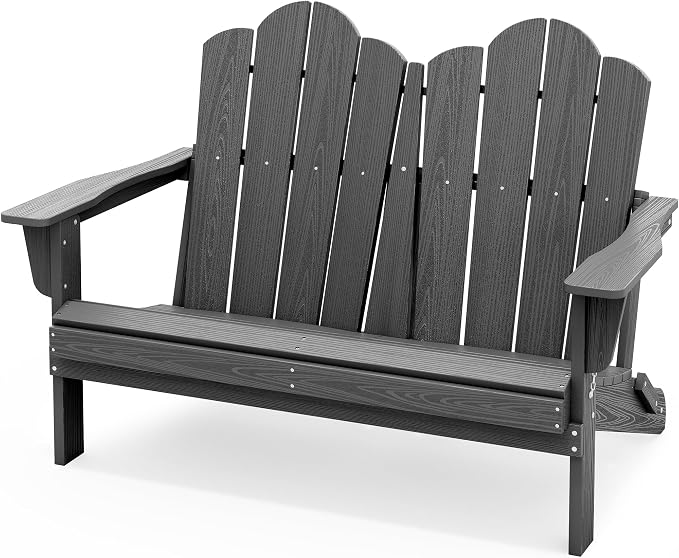 SERWALL Adirondack Bench, HDPE All-Weather Adirondack Loveseat, Outdoor by SERWALL