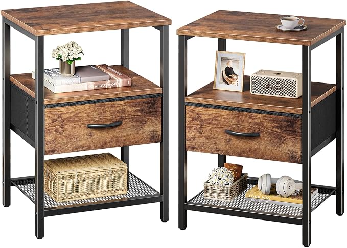 Huuger Nightstand Set of 2, Night Stand by Huuger