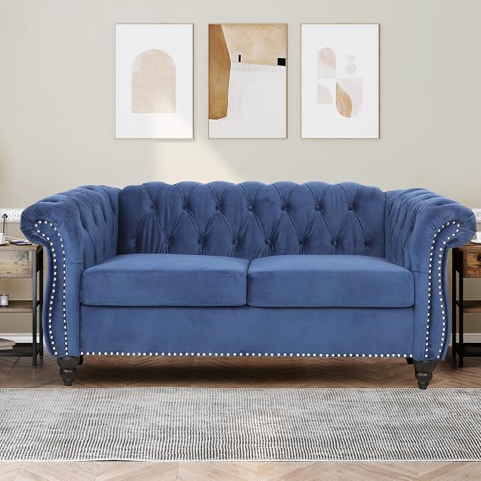 QHITTY 2 Piece Living Room Set, Sectional Chesterfield Sofa Chair Contemporary - Image 9
