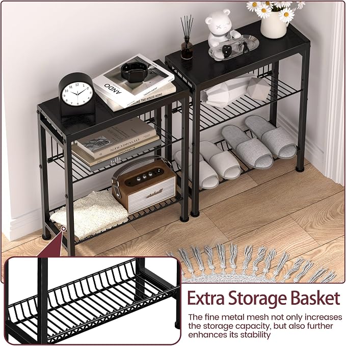 Narrow Side Table for Small Space, 3-Tier End Table - Image 8