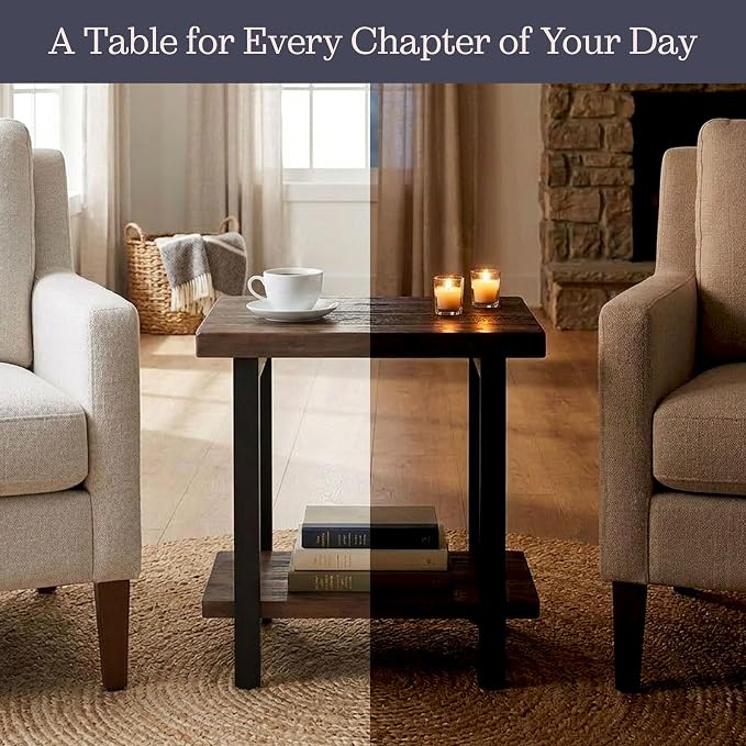 Alaterre Furniture Pomona Living Room 2-Tier Solid Wood End Table - Image 7