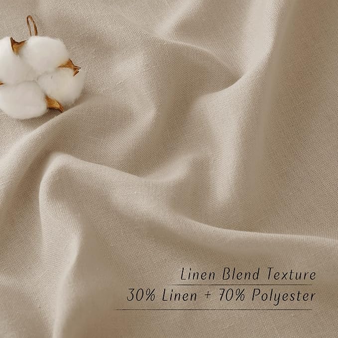 NICETOWN Linen Taupe Window Curtains 84 inches Long, Grommet Thick Linen Blend - Image 6